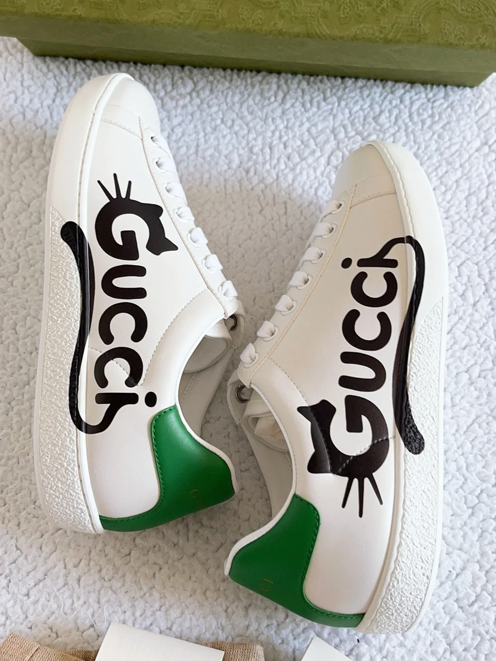 GUCCI Women’s Ace Cat Print Low Top Sneakers Low Top Sneakers